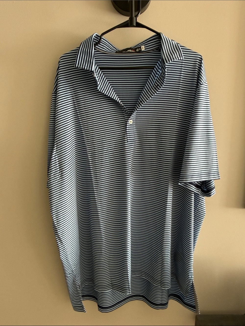 Men's XXL RLX Navy Striped Polo